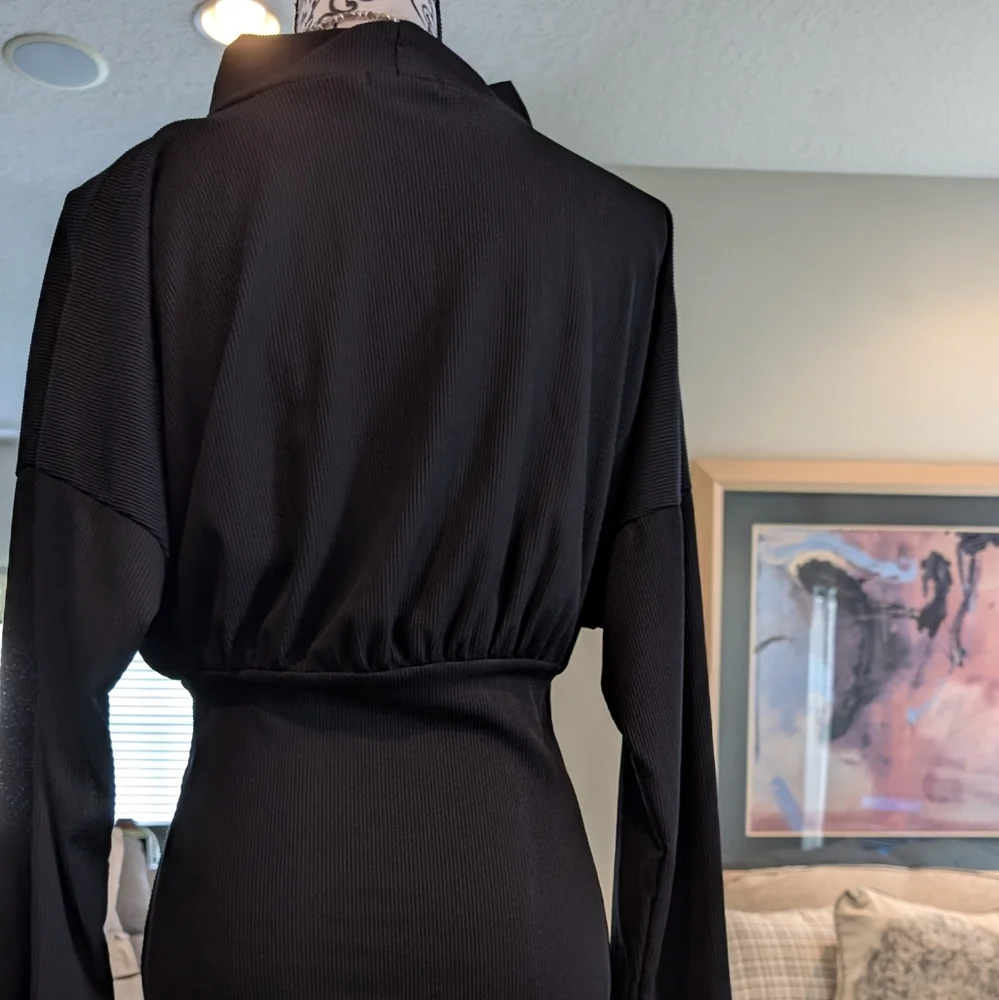 Black Ruched Dress - Picture 9 of 11
